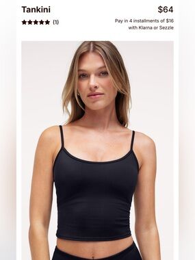 Nuuds Black Spaghetti Strap Tankini